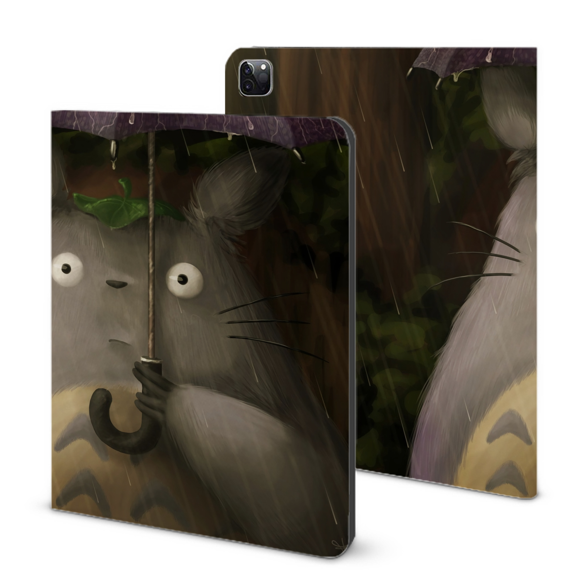 （画像用） となりのトトロ 草壁メイ 草壁サツキ My Neighbor Totoro Satsuki Kusakabe Mei Kusakabe IPad ケース ブック型 PUレザー TPU 耐衝撃 軽量 薄型 ペン収納なし 全面保護 IPad 各モデル対応